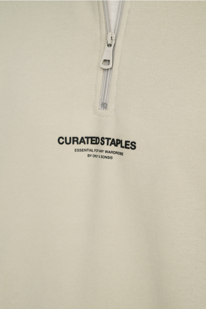 ONSCURATED REG HALF ZIP SWEAT 22030922 SILVER LINING